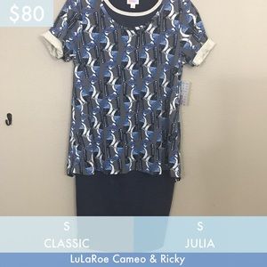 S Classic Tee and S Julia dress from LuLaRoe!